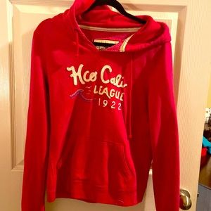 Pink hoodie- Hollister size L